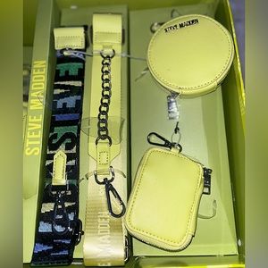 Lime green Steve Madden purse , wallet , key chain